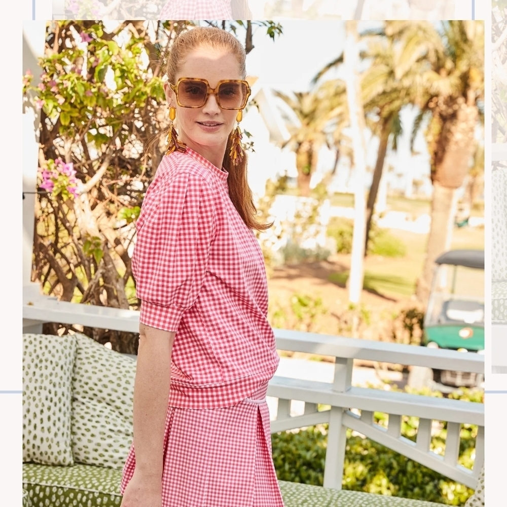 Addison Bay Pink Gingham Blouse
